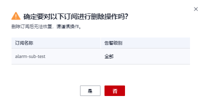 步驟 3在指定訂閱名稱所在行操作列,單擊“刪除”按鈕,.png